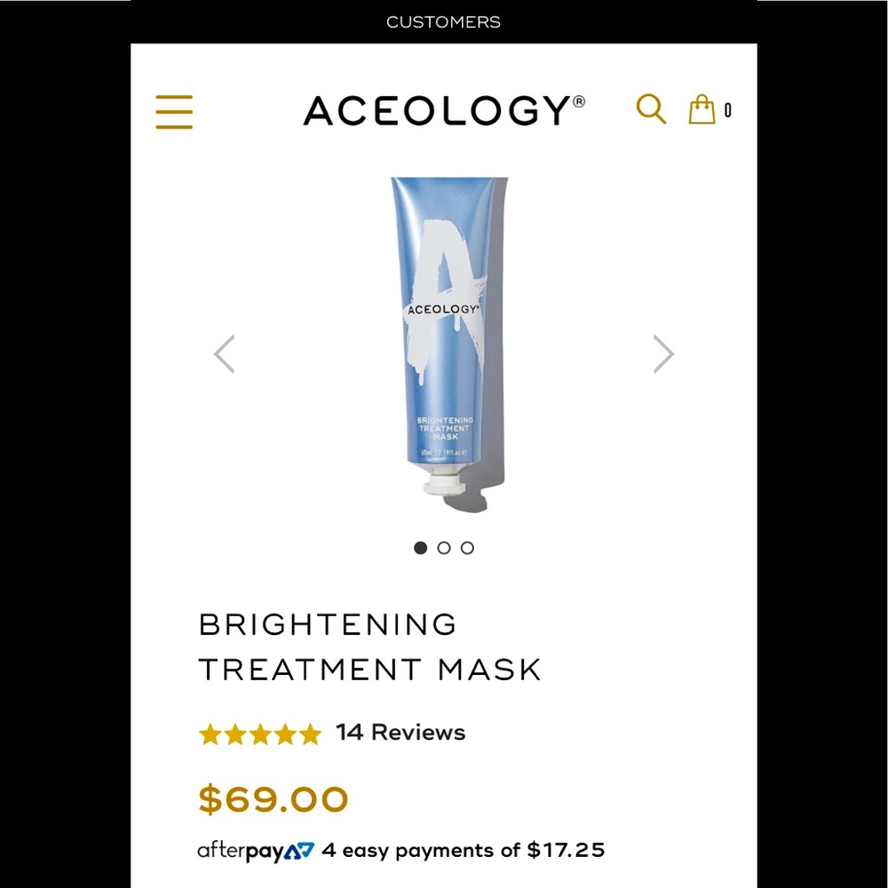NWT ACEOLOGY BRIGHTENING TREATMENT MASK